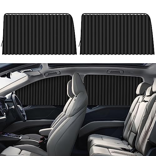 Heat & Sunshade Protection Magnetic Curtains for Car Window- Black Color