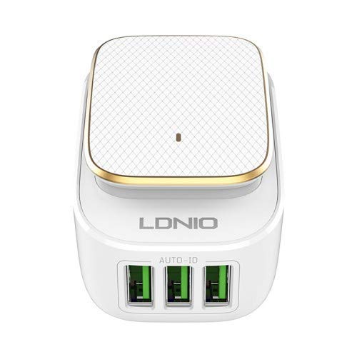 LDNIO 3 USB Port Wall Adapter 3.4AMP with LED Night Lamp Light - A3305