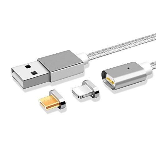 Magnetic Data & Charging High Speed Cable with 2 Charging Connectors for Apple & Android